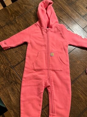 Carhartt Baby Pink Hooded Fleece One-Piece
